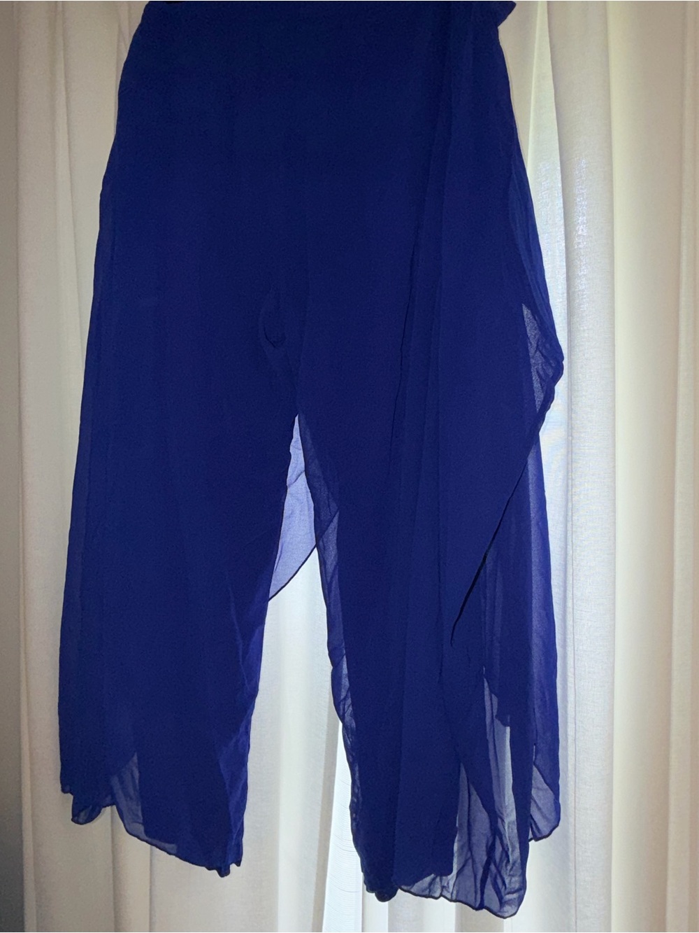 Ashro Royal Blue Wide-Leg Chiffon Gypsy Inspired Pants